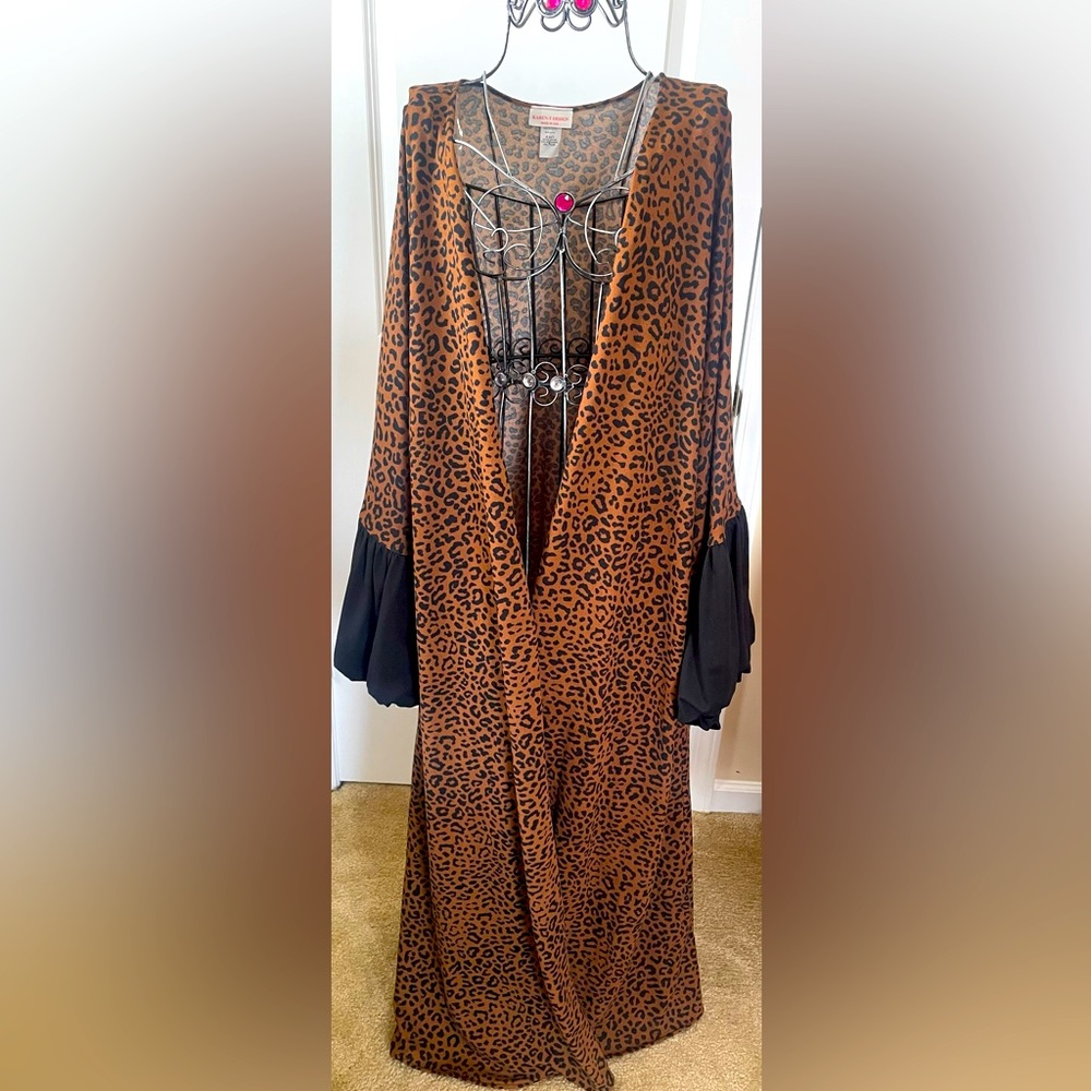 Karen-T Design Leopard Print Duster/Kimono    O/S  NWOT